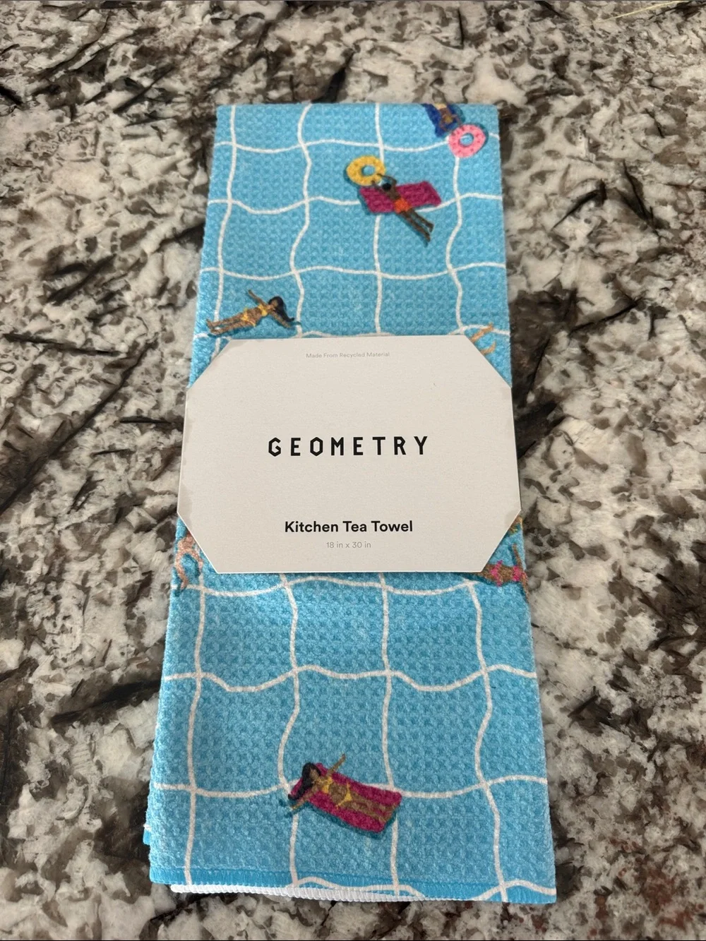 Geometry At The Pool Kitchen Tea Towel